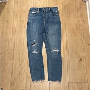 Abercrombie & Fitch Distressed High-Rise Super Skinny Ankle Jeans